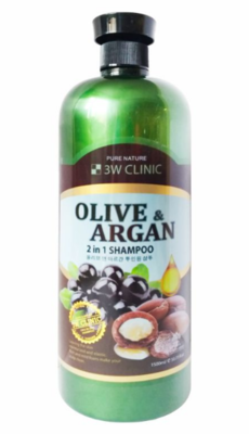 Шампунь для волос Аргановое Масло и Олива 3W CLINIC Olive&Argan 2in1 Shampoo 1500 мл   